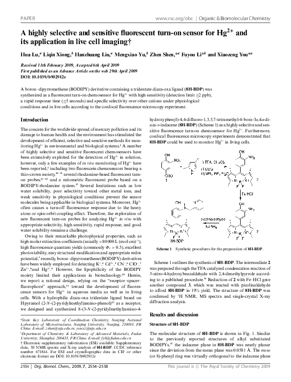 (PDF) A highly selective and sensitive fluorescent turn-on sensor for ...