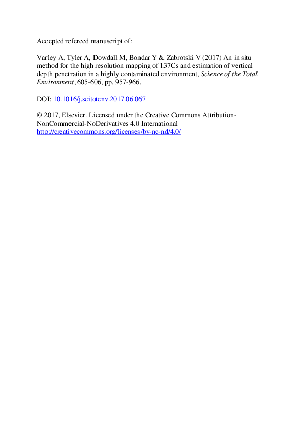 (PDF) An in situ method for the high resolution mapping of (137)Cs and ...