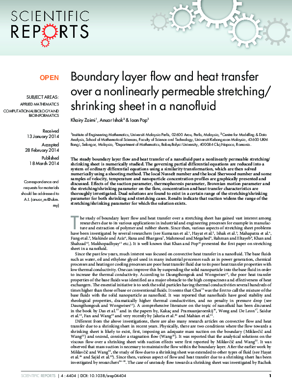 (PDF) Boundary layer flow and heat transfer over a nonlinearly ...