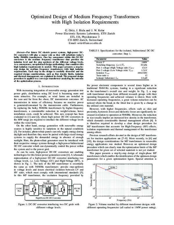 (PDF) Optimized design of medium frequency transformers with high ...