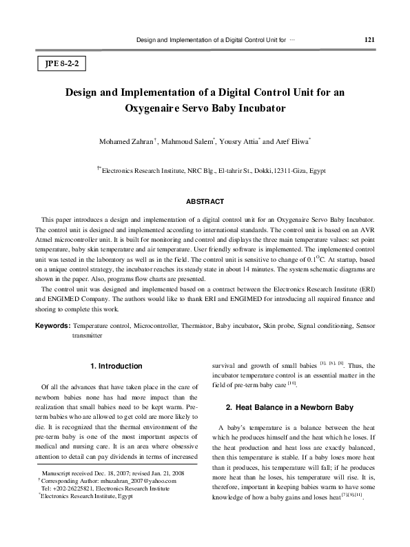 (PDF) Design and Implementation of a Digital Control Unit for an ...