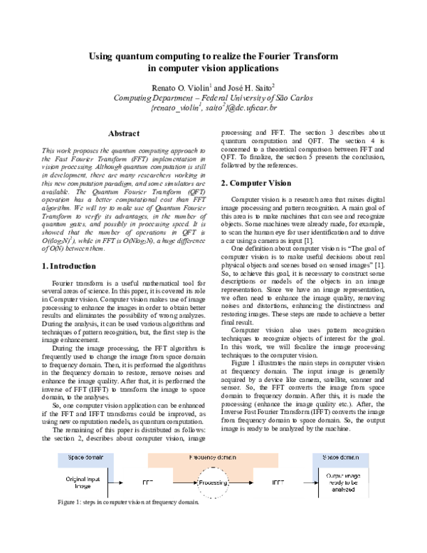 (PDF) Using quantum computing to realize the Fourier Transform in ...