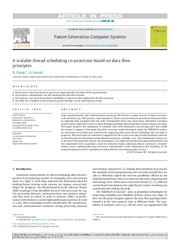 (PDF) A scalable thread scheduling co-processor based on data-flow ...