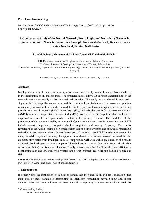 (PDF) A Comparative Study of the Neural Network, Fuzzy Logic, and Nero ...