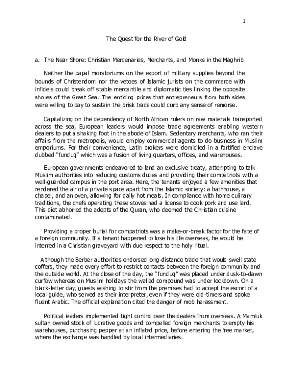 The Quest for the River of Gold