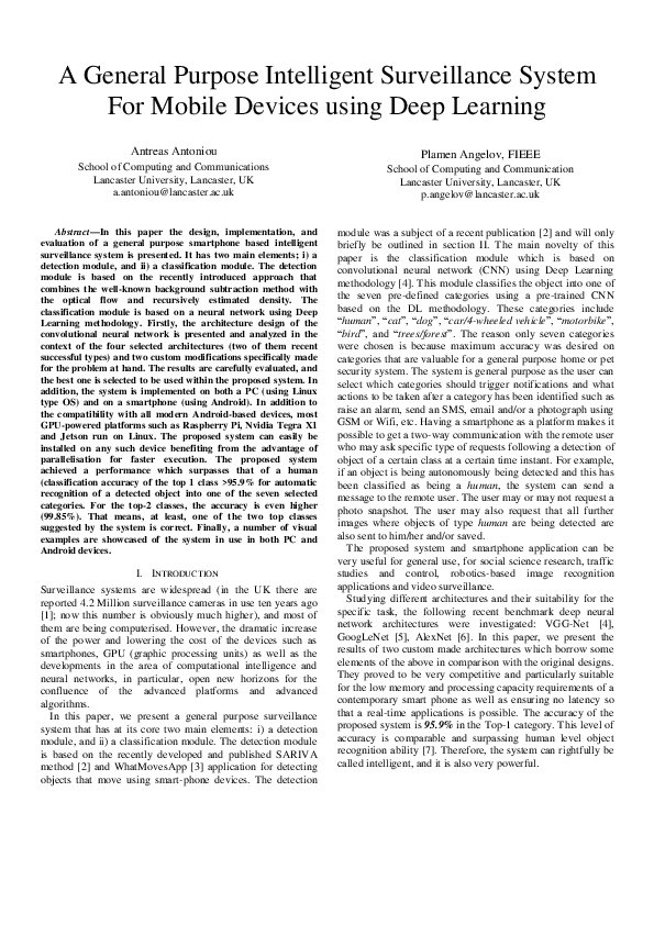 (PDF) A general purpose intelligent surveillance system for mobile ...