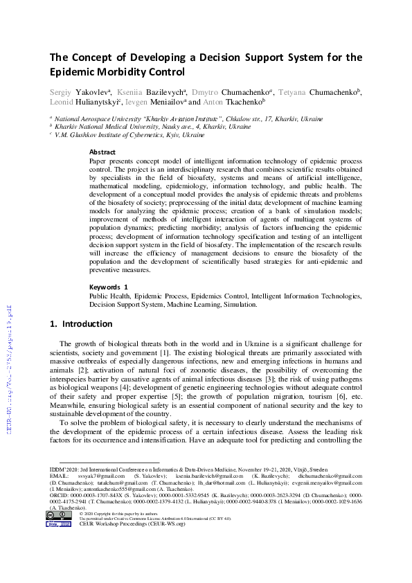 (PDF) The Concept of Developing a Decision Support System for the ...