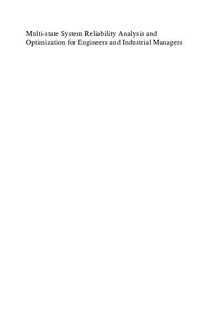 (PDF) Multi-state System Reliability Analysis and Optimization for ...