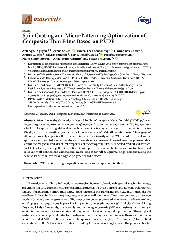 (PDF) Spin Coating and Micro-Patterning Optimization of Composite Thin ...