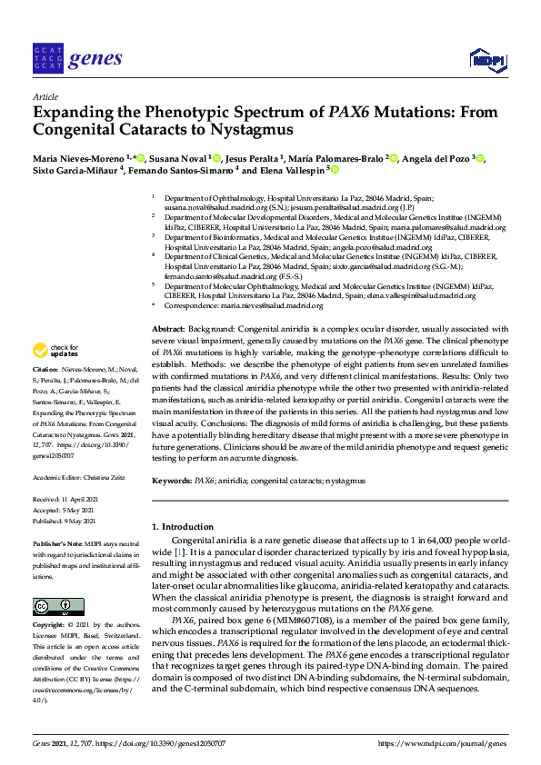 (PDF) Expanding the Phenotypic Spectrum of PAX6 Mutations: From ...