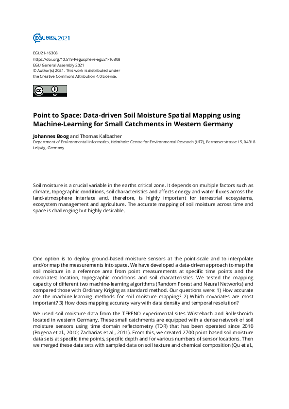 (PDF) Point to Space: Data-driven Soil Moisture Spatial Mapping using ...
