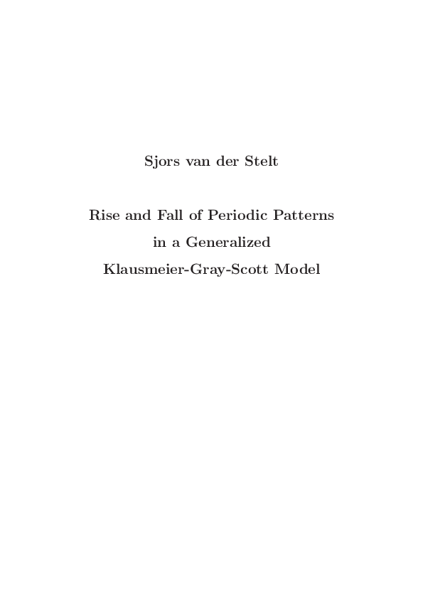 (PDF) Rise and fall of periodic patterns for a generalized Klausmeier ...