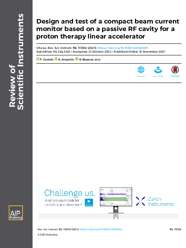 (PDF) Design and test of a compact beam current monitor based on a ...