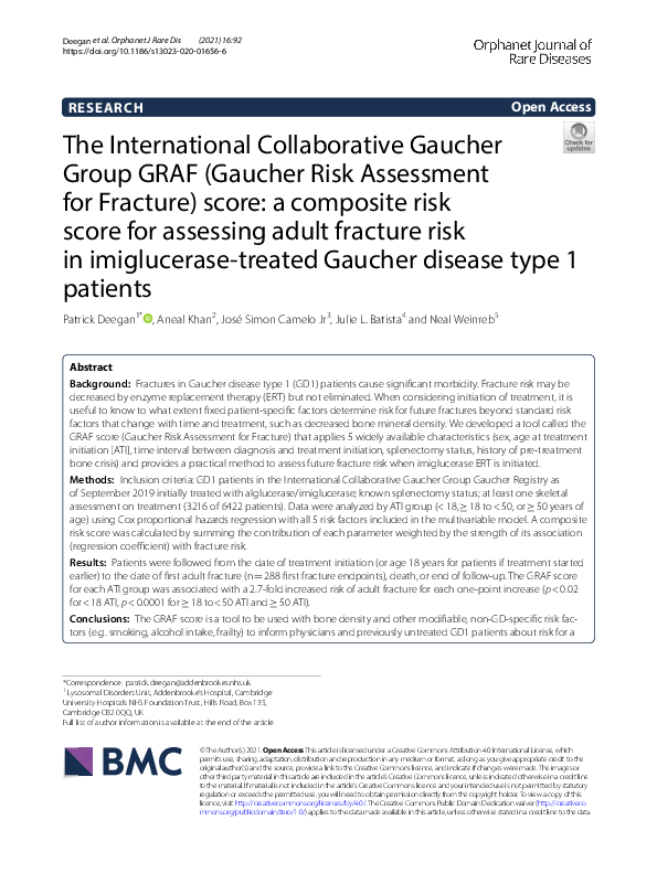 (PDF) The International Collaborative Gaucher Group GRAF (Gaucher Risk ...