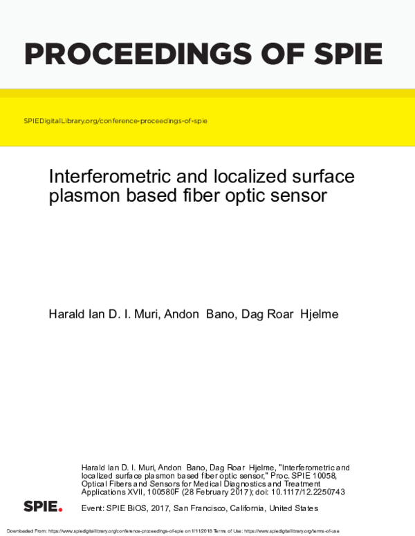 (PDF) Interferometric and localized surface plasmon based fiber optic ...