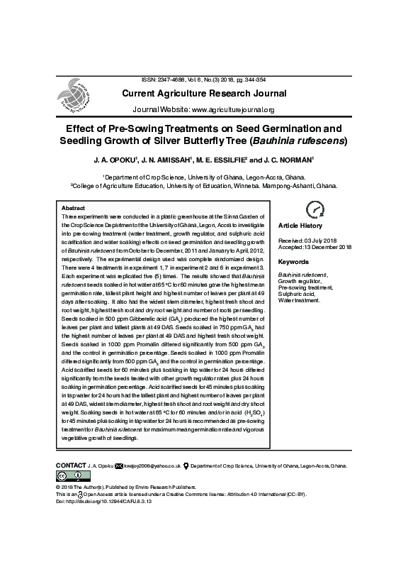 (PDF) Effect of pre-sowing treatments on seed germination of Syzygium ...