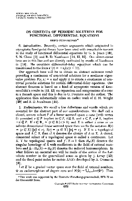 (PDF) On continua of periodic solutions for functional differential ...
