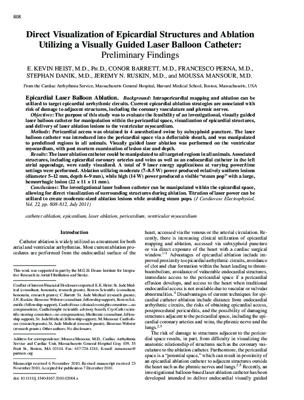 (PDF) Direct Visualization of Epicardial Structures and Ablation ...