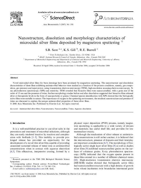 (PDF) Nanostructure, dissolution and morphology characteristics of ...
