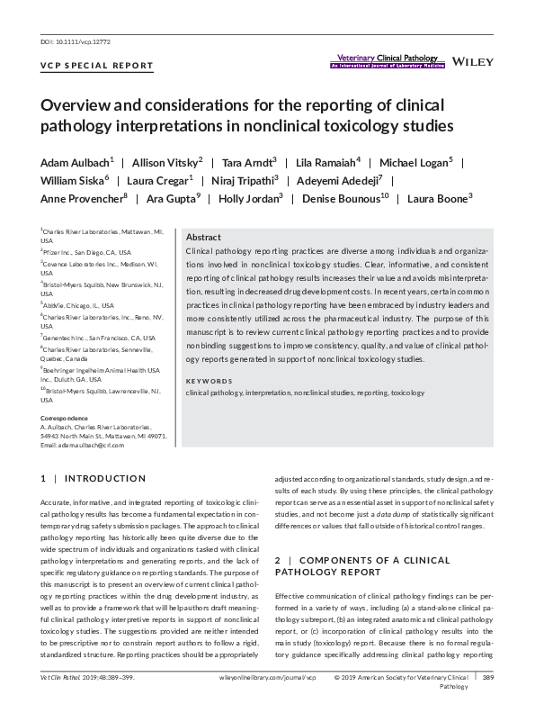 (PDF) Overview and considerations for the reporting of clinical ...