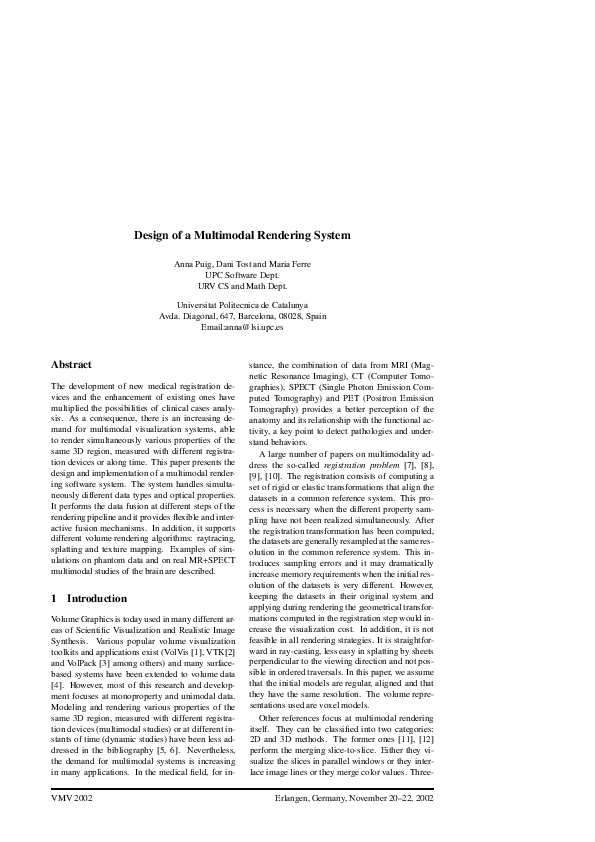 (PDF) Design of a multimodal rendering system