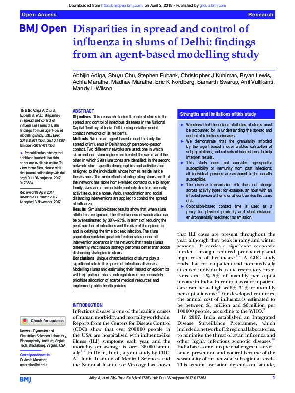 (PDF) Disparities in spread and control of influenza in slums of Delhi ...