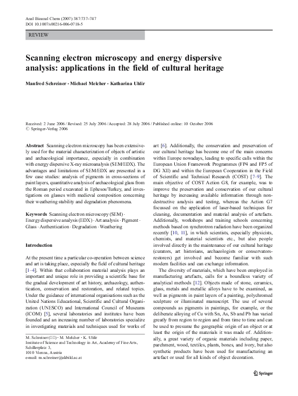 (PDF) Scanning electron microscopy and energy dispersive analysis ...