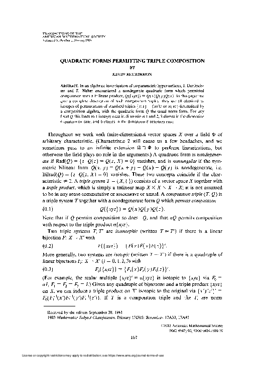 (PDF) Quadratic Forms Permitting Triple Composition