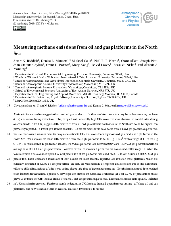 (PDF) Measuring methane emissions from oil and gas platforms in the ...