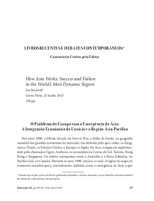 (PDF) How Asia Works: Success and Failure in the World's Most Dynamic ...