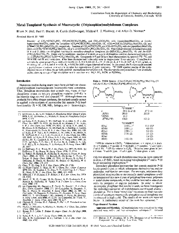 (PDF) Metal-templated synthesis of macrocyclic (triphosphine ...
