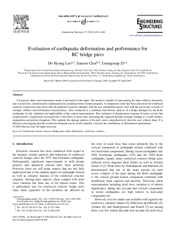 (PDF) Evaluation of earthquake deformation and performance for RC ...