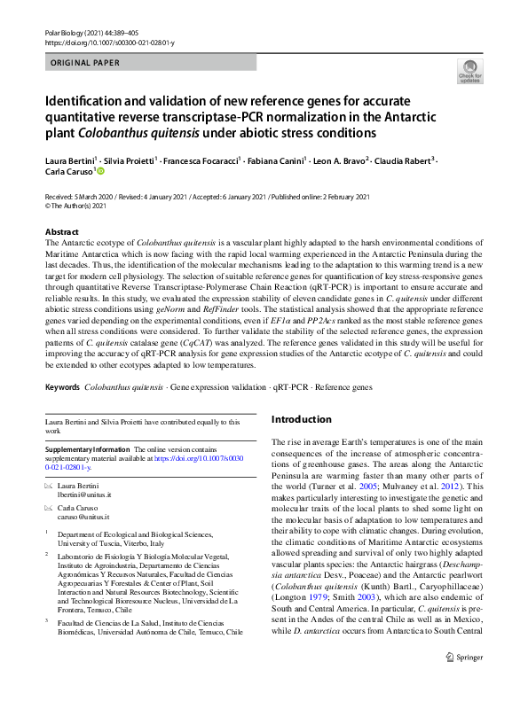 (PDF) Identification and validation of new reference genes for accurate ...