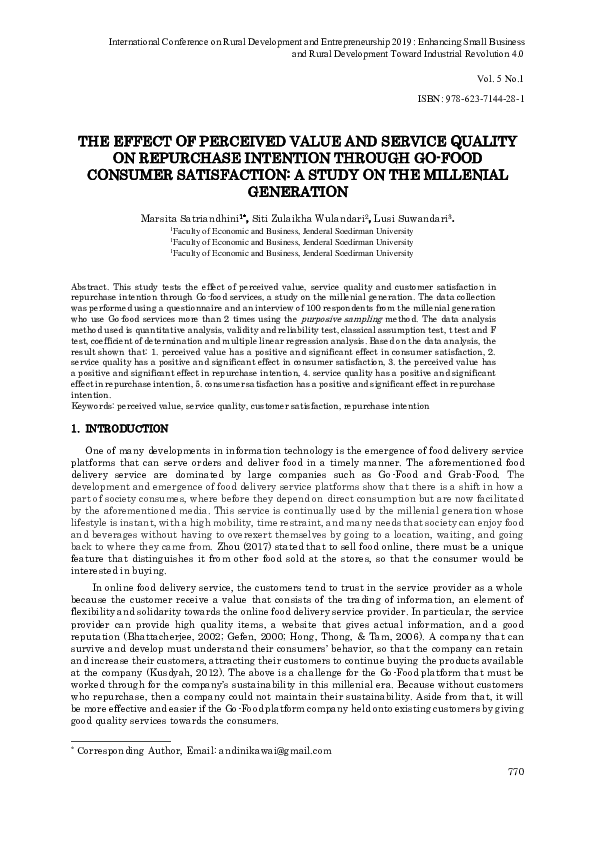 (PDF) The Effect of Perceived Value and Service Quality on Repurchase ...
