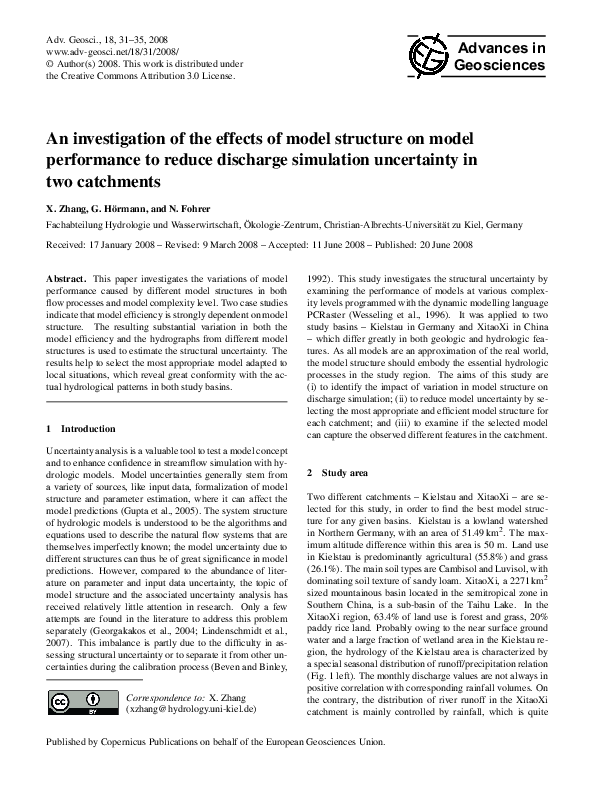 (PDF) An investigation of the effects of model structure on model ...