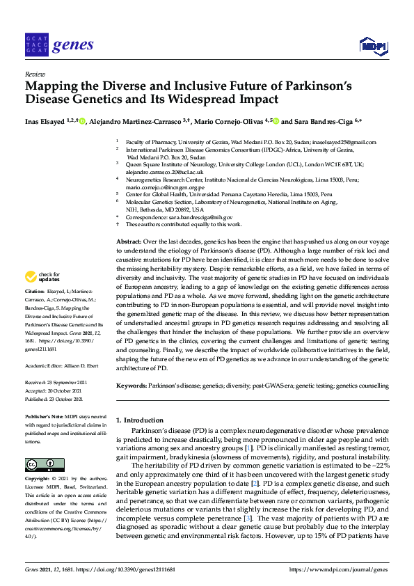(PDF) Mapping the Diverse and Inclusive Future of Parkinson’s Disease ...