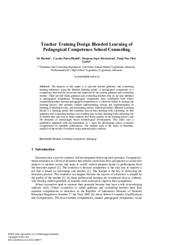 (PDF) Teacher Training Design Blended Learning of Pedagogical ...