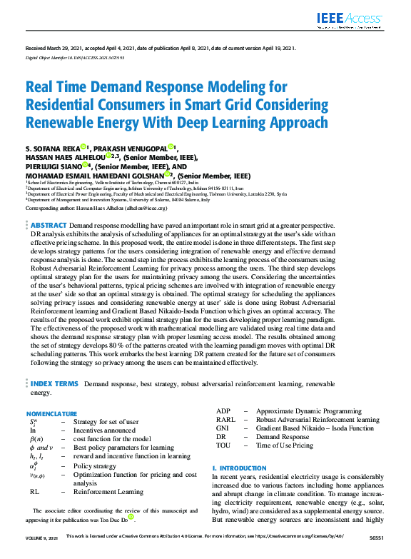 (PDF) Real Time Demand Response Modeling for Residential Consumers in ...