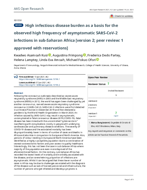 (PDF) High infectious disease burden as a basis for the observed high ...