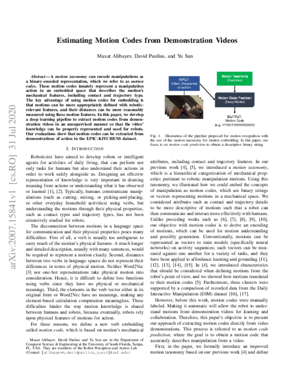(PDF) Estimating Motion Codes from Demonstration Videos