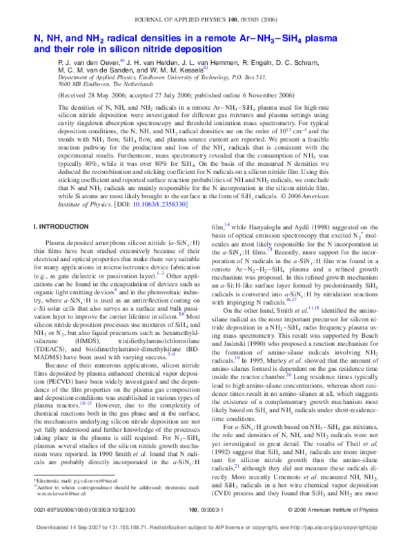 (PDF) N, NH, and NH[sub 2] radical densities in a remote Ar–NH[sub 3 ...