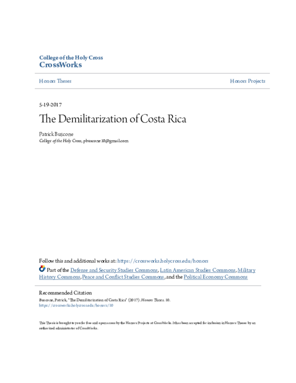 (PDF) The Demilitarization of Costa Rica