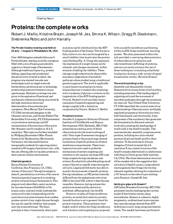 (PDF) Proteins: the complete works