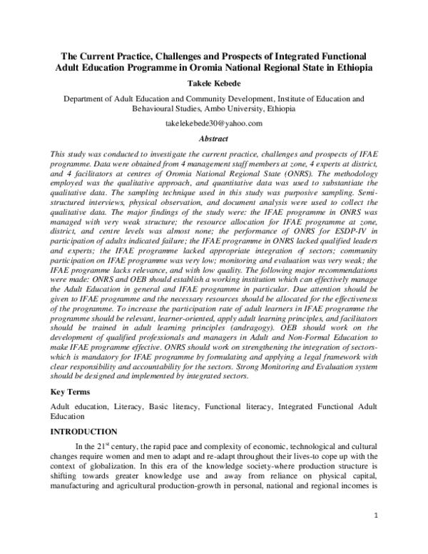 (PDF) The Current Practice, Challenges and Prospects of Integrated ...