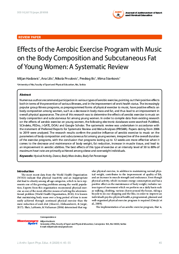 (PDF) Effects of the Aerobic Exercise Program with Music on the Body ...
