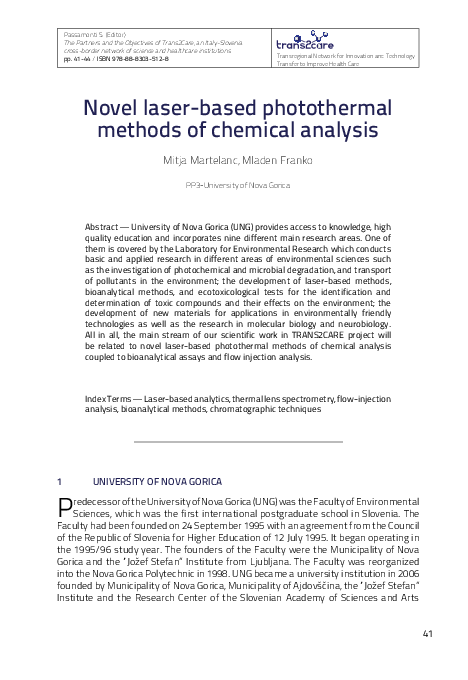 (PDF) Novel laser-based photothermal methods of chemical analysis