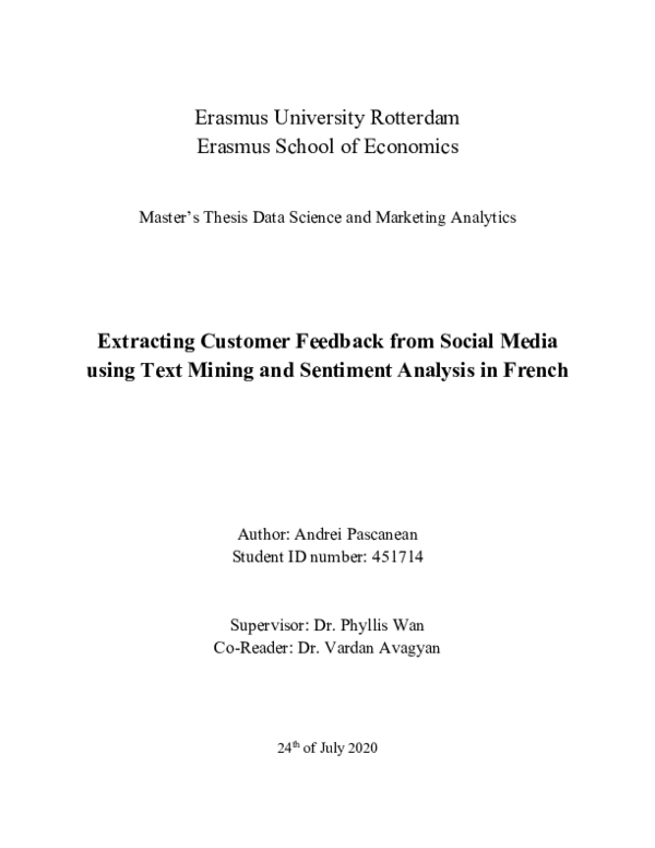 (PDF) Extracting Customer Feedback from Social Media using Text Mining ...