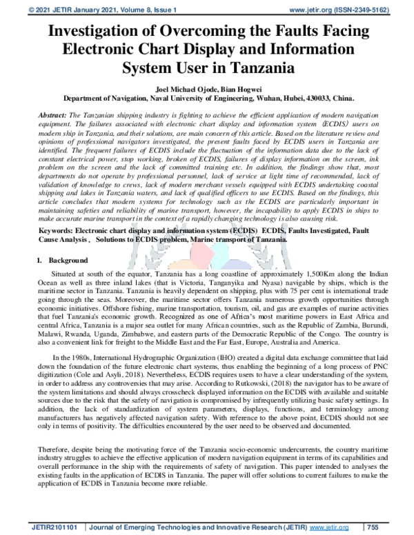 (PDF) Investigation of Overcoming the Faults Facing Electronic Chart ...