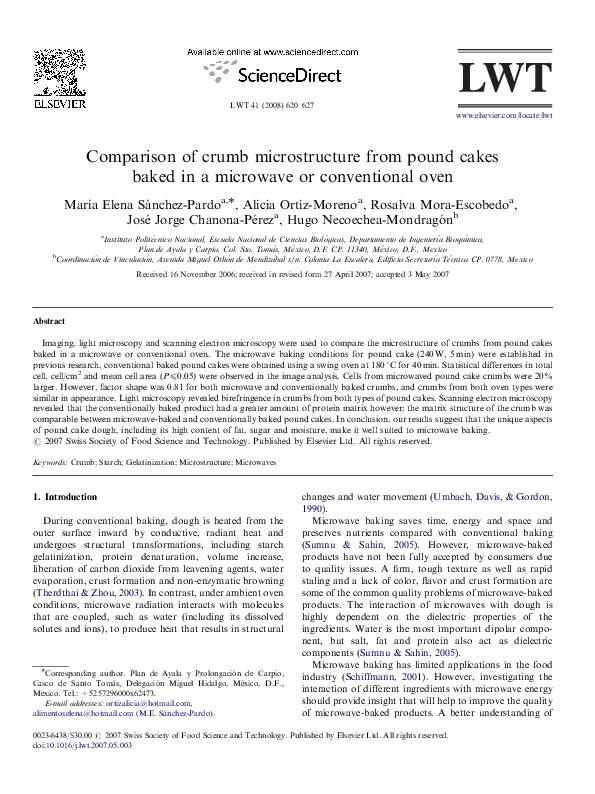(PDF) Comparison of crumb microstructure from pound cakes baked in a ...