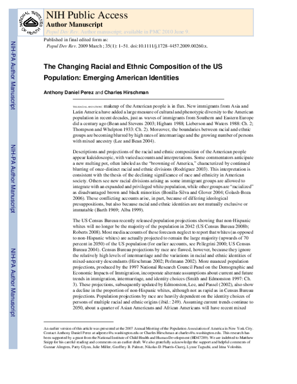 (PDF) The changing racial and ethnic composition of the US population ...